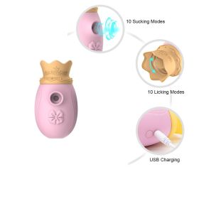 Female Oral Tongue Simulator; 10 Frequency Clitorial Sucking Toy; Handheld Vibrator G-Spotter Stimulator for Women with Remote Clitorial Sucking
