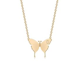 Geometric Butterfly Pendant Butterfly Necklace Simple (Option: Gold-D)