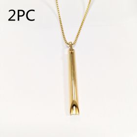 Adjustable Relieve Pressure Ornament Stainless Steel Decompression Necklace (Option: Gold 2PC)