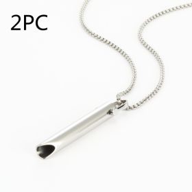 Adjustable Relieve Pressure Ornament Stainless Steel Decompression Necklace (Option: Steel Color 2PC)