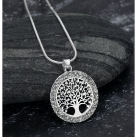 Asgard Crafted Celtic Tree Of Life Ladies Pendant With Cubic Zirconia (Option: Silver)