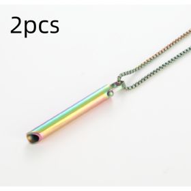 Adjustable Relieve Pressure Ornament Stainless Steel Decompression Necklace (Option: A surname 2pcs)