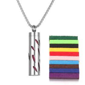 Aromatherapy Pendant Perfume Bottle Essential Oil Titanium Steel (Option: N04611 plus 10cotton pads)