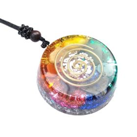 Chakra Multicolor Onyx Jade Pendant Necklace (Option: Colorful)