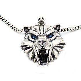 Silver Gold Green Rhinestone Wild Game Animal Chain Necklace (Option: Silver Bear-50cm)
