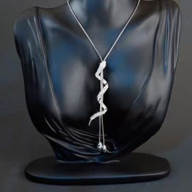 Non-fading Chain Adjustable Long Sweater Necklace Clothes Accessories Pendant (Option: Popular Snake)