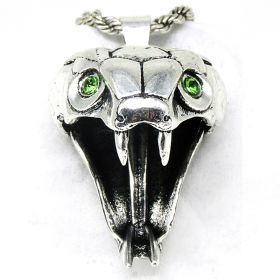 Silver Gold Green Rhinestone Wild Game Animal Chain Necklace (Option: Viper-50cm)