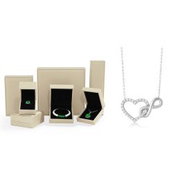 Sterling Silver Double Circle Interlocking Small Beads Necklaces Pendants For Women Party Gift Choker Chains (Option: Silver Set)