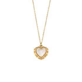 High-grade Love Light Luxury Pendant Jewelry Stainless Steel 18k Gold Plating Vintage Shell Love Necklace (Option: Gold)