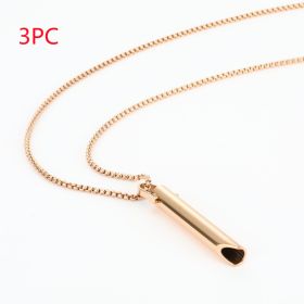 Adjustable Relieve Pressure Ornament Stainless Steel Decompression Necklace (Option: Rose Gold 3PC)