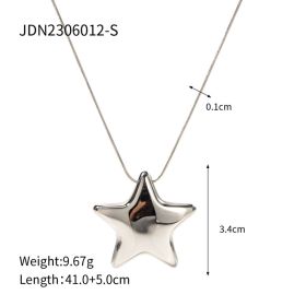 New 18K Gold-plated Necklace Jewelry Stainless Steel Five-pointed Star (Option: JDN2306012 S)