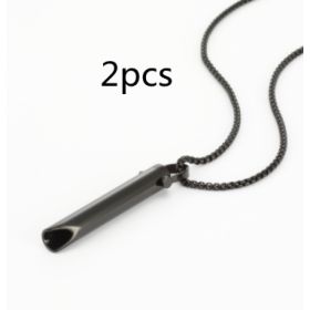 Adjustable Relieve Pressure Ornament Stainless Steel Decompression Necklace (Option: Black2pcs)