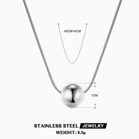 Women's Gold Small Round Beads Transfer Bead Necklace (Option: SILVER A)