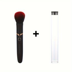 Electric Massage Stick and Beauty Vibration Massager Doubling as Makeup Blush Brush (Color: Black+ storage box)
