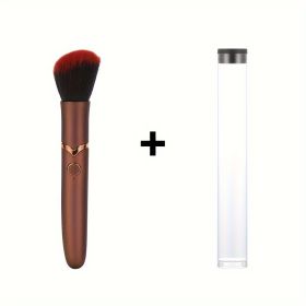 Electric Massage Stick and Beauty Vibration Massager Doubling as Makeup Blush Brush (Color: Red+ storage box)