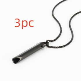 Adjustable Relieve Pressure Ornament Stainless Steel Decompression Necklace (Option: Black3pcs)